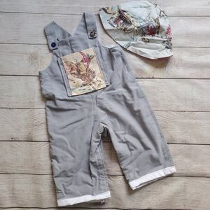 Boutique Baby Overalls with Matching Hat